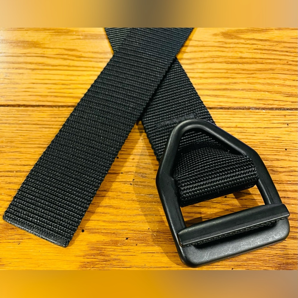 Bison men’s mid duty black buckle 38mm/1.5 inch, tri glide buckle, large (40-44)